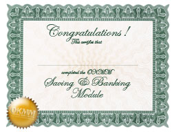 Saving and Banking Completion Certificate