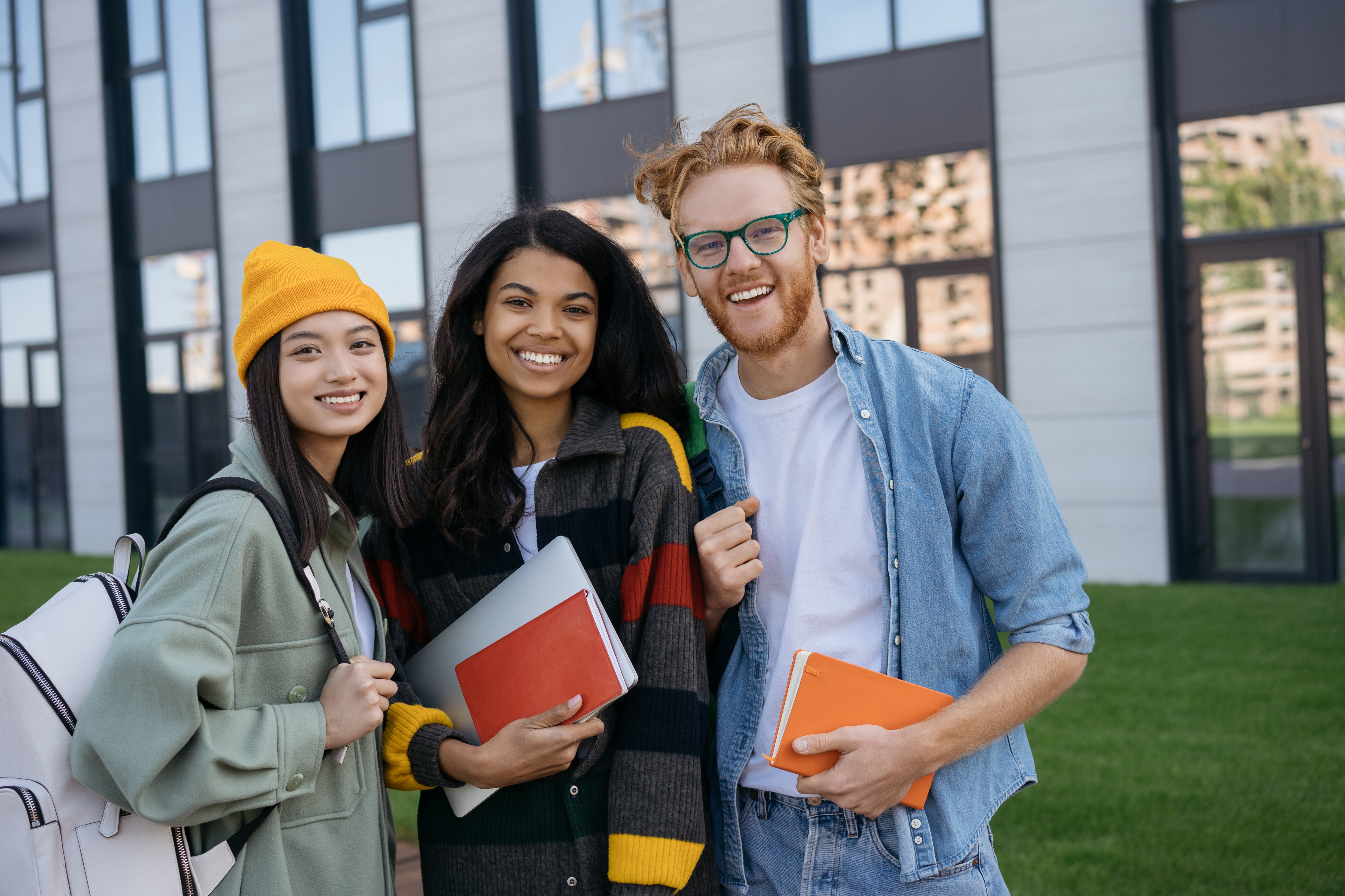 college students standing together